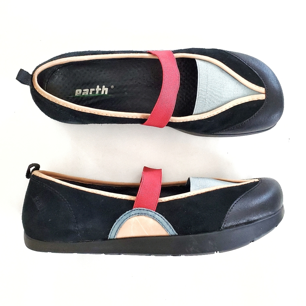 Earth Kalso Women "Intrigue" Black Suede Leather Mary Jane Shoes Size 8